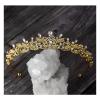imageSWEETV Silver Tiara Crown for WomenPrincess Tiaras for GirlsCrystal Retro Hair Accessories for Wedding Birthday Prom Pageant QuinceaneraGold