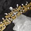 imageSWEETV Silver Tiara Crown for WomenPrincess Tiaras for GirlsCrystal Retro Hair Accessories for Wedding Birthday Prom Pageant QuinceaneraGold