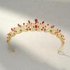 imageSWEETV Silver Tiara Crown for WomenPrincess Tiaras for GirlsCrystal Retro Hair Accessories for Wedding Birthday Prom Pageant QuinceaneraGoldRed