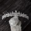 imageSWEETV Silver Tiara Crown for WomenPrincess Tiaras for GirlsCrystal Retro Hair Accessories for Wedding Birthday Prom Pageant QuinceaneraSilver