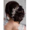 imageSWEETV Wedding Hair Clip Comb Handmade Bridal Hair Accessories for Women Wedding Hair pieceSilver1Light Rose Gold