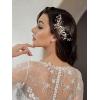 imageSWEETV Wedding Hair Clip Comb Handmade Bridal Hair Accessories for Women Wedding Hair pieceSilver1Light Rose Gold