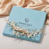 imageSWEETV Wedding Hair Clip Comb Handmade Bridal Hair Accessories for Women Wedding Hair pieceSilver1Light Rose Gold