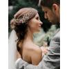 imageSWEETV Wedding Hair Clip Comb Handmade Bridal Hair Accessories for Women Wedding Hair pieceSilver1Light Rose Gold