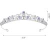 imageSWEETV Wedding Tiaras and Crowns Rhinestone Bridal Crown Princess Tiara Headpieces for Women and Flower Girls Bridgerton Hair Accessories for Birthday Prom QuinceaneraPurple