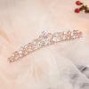 imageSWEETV Wedding Tiaras and Crowns Rhinestone Bridal Crown Princess Tiara Headpieces for Women and Flower Girls Bridgerton Hair Accessories for Birthday Prom QuinceaneraRose Gold