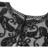 imageSWEETV Womens 1920s Flapper ShawlSequin Beaded Shawls and Wraps for Evening DressesPartyWeddingFormalHarlem nightBlack