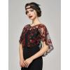 imageSWEETV Womens 1920s Flapper ShawlSequin Beaded Shawls and Wraps for Evening DressesPartyWeddingFormalHarlem nightBlack Red