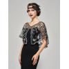 imageSWEETV Womens 1920s Flapper ShawlSequin Beaded Shawls and Wraps for Evening DressesPartyWeddingFormalHarlem nightBlack Silver