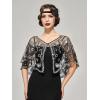 imageSWEETV Womens 1920s Flapper ShawlSequin Beaded Shawls and Wraps for Evening DressesPartyWeddingFormalHarlem nightBlack Silver