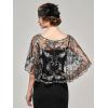 imageSWEETV Womens 1920s Flapper ShawlSequin Beaded Shawls and Wraps for Evening DressesPartyWeddingFormalHarlem nightBlack Silver