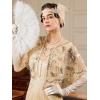 imageSWEETV Womens 1920s Flapper ShawlSequin Beaded Shawls and Wraps for Evening DressesPartyWeddingFormalHarlem nightChampagne