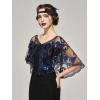 imageSWEETV Womens 1920s Flapper ShawlSequin Beaded Shawls and Wraps for Evening DressesPartyWeddingFormalHarlem nightDark Blue