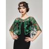imageSWEETV Womens 1920s Flapper ShawlSequin Beaded Shawls and Wraps for Evening DressesPartyWeddingFormalHarlem nightGreen