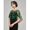 imageSWEETV Womens 1920s Flapper ShawlSequin Beaded Shawls and Wraps for Evening DressesPartyWeddingFormalHarlem nightGreen