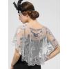 imageSWEETV Womens 1920s Flapper ShawlSequin Beaded Shawls and Wraps for Evening DressesPartyWeddingFormalHarlem nightGrey