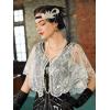 imageSWEETV Womens 1920s Flapper ShawlSequin Beaded Shawls and Wraps for Evening DressesPartyWeddingFormalHarlem nightWhite