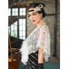 imageSWEETV Womens 1920s Flapper ShawlSequin Beaded Shawls and Wraps for Evening DressesPartyWeddingFormalHarlem nightWhite