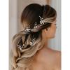 imageSWEETV 5 Pieces Bride Hair Pins Wedding Pearl Hair Side Comb Rhinestone Bridal Hair Clips Crystal Hair Pieces Hair Accessories for Women and GirlsSilverA
