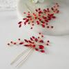 imageSWEETV Crystal Rhinestone Hair Comb Hair Jewelry for Brides and Women Pack of 2Red