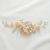 imageSWEETV Gold Wedding Hair Comb for Bride Handmade Bridal Hair Clip Wedding Hair Accessories for Brides BridesmaidGoldA