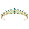 imageSWEETV Silver Tiara Crown for WomenPrincess Tiaras for GirlsCrystal Retro Hair Accessories for Wedding Birthday Prom Pageant QuinceaneraGoldGreen
