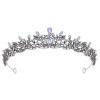 imageSWEETV Silver Tiara Crown for WomenPrincess Tiaras for GirlsCrystal Retro Hair Accessories for Wedding Birthday Prom Pageant QuinceaneraSilverPurple