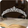 imageSWEETV Wedding Tiaras and Crowns Rhinestone Bridal Crown Princess Tiara Headpieces for Women and Flower Girls Bridgerton Hair Accessories for Birthday Prom QuinceaneraSilver