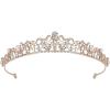 imageSWEETV Wedding Tiaras and Crowns Rhinestone Bridal Crown Princess Tiara Headpieces for Women and Flower Girls Bridgerton Hair Accessories for Birthday Prom QuinceaneraRose Gold