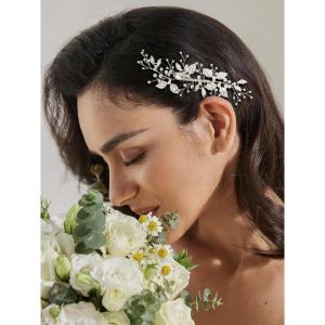 imageSWEETV Hair Comb Bridal Hair Accessories Rhinestone Wedding Hair Comb Pearl Bridal Hair Pieces for Women and Girls 511236 Inch Silver02Sliver02