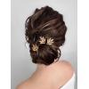 imageSWEETV 3 Pieces Gold Leaf Hair Pins Bride Hair Pins Pearl Bobby Pins Vintage Wedding Hair Accessories Bridesmaid Headpiece Bridal Hair Piece Jewelry for Women GirlsGoldA