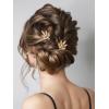imageSWEETV 3 Pieces Gold Leaf Hair Pins Bride Hair Pins Pearl Bobby Pins Vintage Wedding Hair Accessories Bridesmaid Headpiece Bridal Hair Piece Jewelry for Women GirlsGoldA