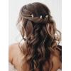 imageSWEETV Bridal Hair Pins Pearl Headpiece for Brides Bridesmaids and Flower Girls  3Pcs Wedding Hair Clips and PiecesGold