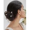 imageSWEETV Bridal Hair Pins Pearl Headpiece for Brides Bridesmaids and Flower Girls  3Pcs Wedding Hair Clips and PiecesGold
