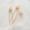 imageSWEETV Bridal Hair Pins Pearl Headpiece for Brides Bridesmaids and Flower Girls  3Pcs Wedding Hair Clips and PiecesGold