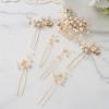 imageSWEETV Bridal Wedding Hair Accessories Set of 7 Pearl Wedding Hair Comb Rhinestone HairPins Leaf HairPieces Elegant Bridal Headpieces Accessories for Brides Bridesmaids Women GirlsSetA