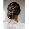 imageSWEETV Bridal Wedding Hair Accessories Set of 7 Pearl Wedding Hair Comb Rhinestone HairPins Leaf HairPieces Elegant Bridal Headpieces Accessories for Brides Bridesmaids Women GirlsSetA