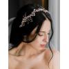 imageSWEETV Crystal Bridal Headpiece Silver Wedding Headband for Brides Pearl Hair Vine Rhinestone Hair Accessories for WomenRose Gold