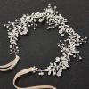 imageSWEETV Crystal Bridal Headpiece Silver Wedding Headband for Brides Pearl Hair Vine Rhinestone Hair Accessories for WomenSilver