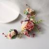 imageSWEETV Flower Bridal Hair Comb Rustic Wedding Hair Vine Headband Boho Wreath Tassel Hoop Floral Headpiece Party Photos Costume Crown Cosplay AccessoriesStyleA