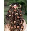 imageSWEETV Flower Bridal Hair Comb Rustic Wedding Hair Vine Headband Boho Wreath Tassel Hoop Floral Headpiece Party Photos Costume Crown Cosplay AccessoriesStyleA