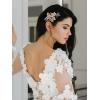 imageSWEETV Gold Bridal Hair ClipFloral Bridal Hair Comb Barrette Flower Hair pieces for Brides WeddingGoldA