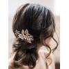 imageSWEETV Gold Bridal Hair ClipFloral Bridal Hair Comb Barrette Flower Hair pieces for Brides WeddingGoldA