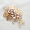 imageSWEETV Gold Bridal Hair ClipFloral Bridal Hair Comb Barrette Flower Hair pieces for Brides WeddingGoldA