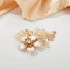 imageSWEETV Gold Bridal Hair ClipFloral Bridal Hair Comb Barrette Flower Hair pieces for Brides WeddingGoldC