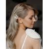 imageSWEETV Gold Bridal Hair ClipFloral Bridal Hair Comb Barrette Flower Hair pieces for Brides WeddingGoldC