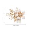 imageSWEETV Gold Bridal Hair ClipFloral Bridal Hair Comb Barrette Flower Hair pieces for Brides WeddingGoldC
