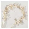 imageSWEETV Handmade Bridal Headband Flower Wedding Hair Accessories for Brides Hair Pieces Gold Flower Girl HeadpiecesGold