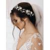 imageSWEETV Handmade Bridal Headband Flower Wedding Hair Accessories for Brides Hair Pieces Gold Flower Girl HeadpiecesSilver