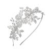 imageSWEETV Handmade Pearl Wedding Headbands for Women Silver Rhinestone Hair Band Bridal Headpieces for Bride Hair Jewelry Accessories